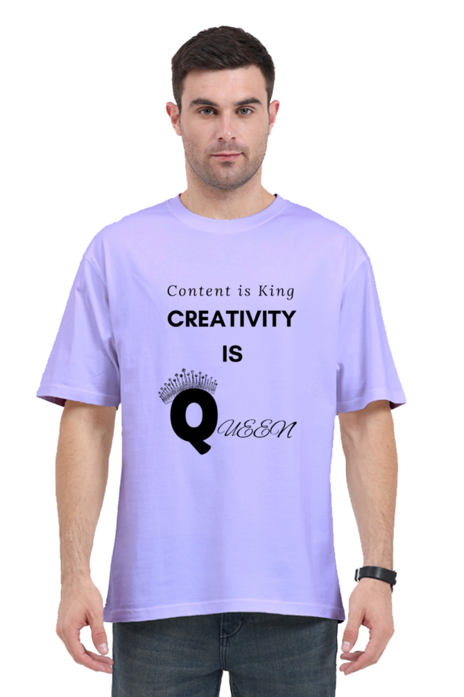 Content is King Creativity is Queen Unisex Lighter Shade Round Neck T-shirt