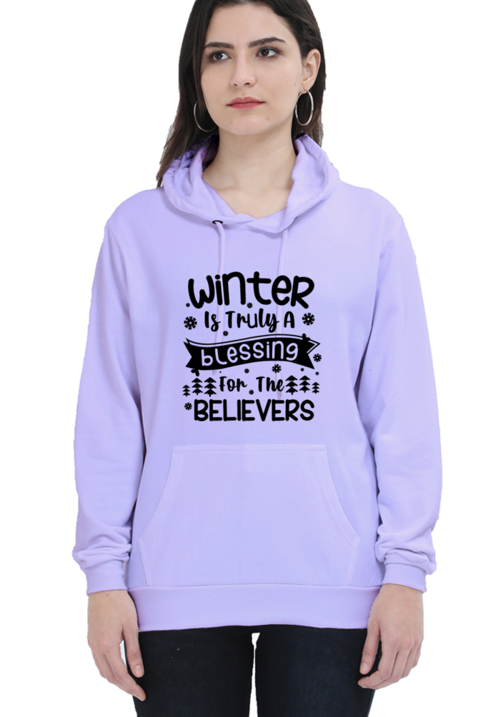 Winter is Truly a Blessing Hoodie Sweatshirt for Women