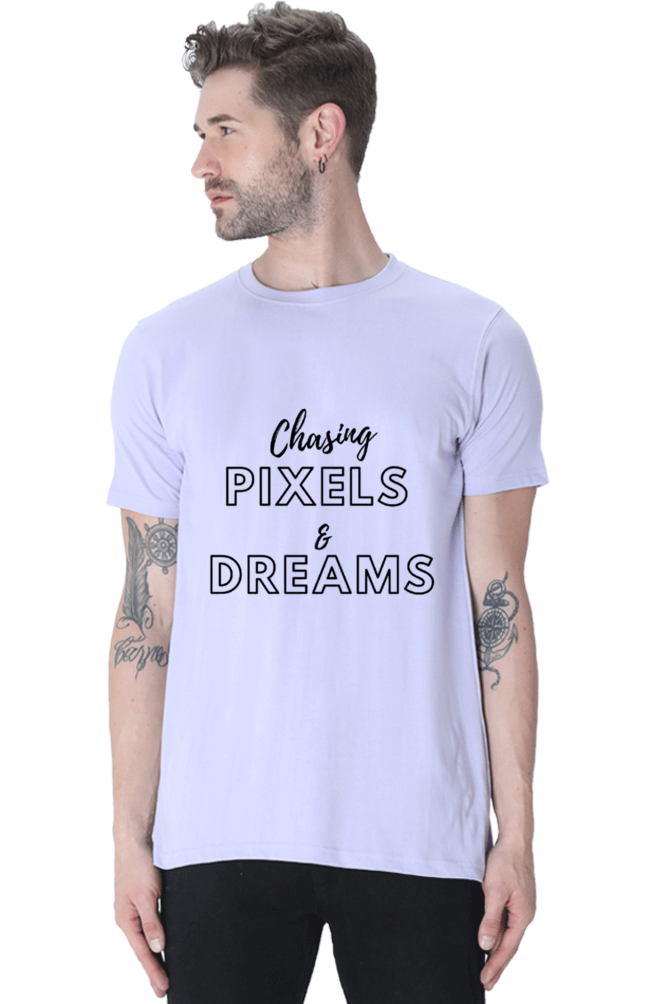 Chasing Pexels and Dream Mens Round Neck Darker Shade T-shirt