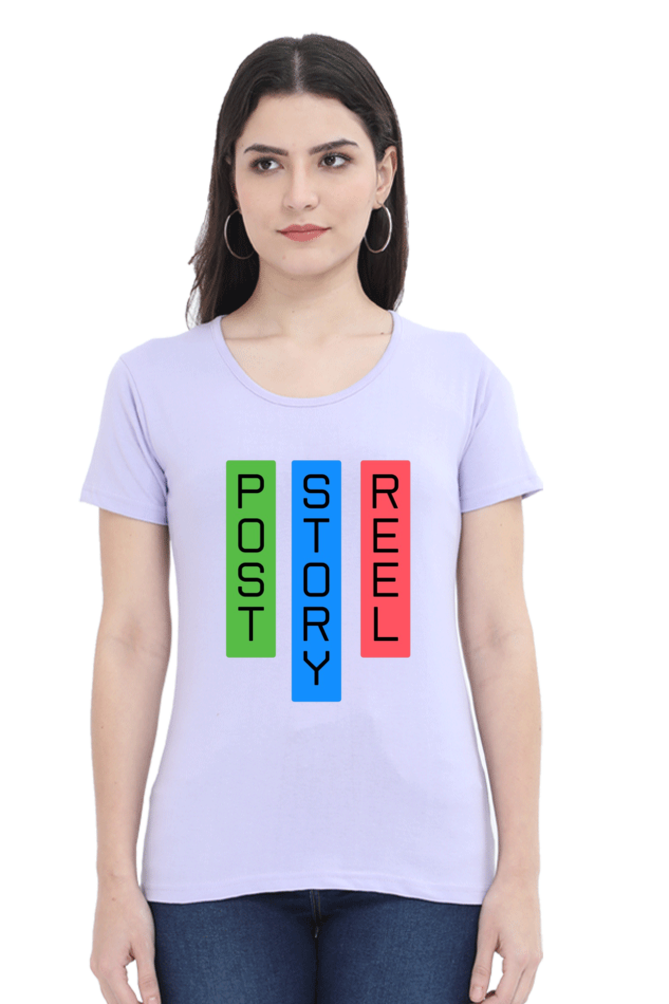 Post Story Reel Womens Round Neck Darker Shade T-shirt