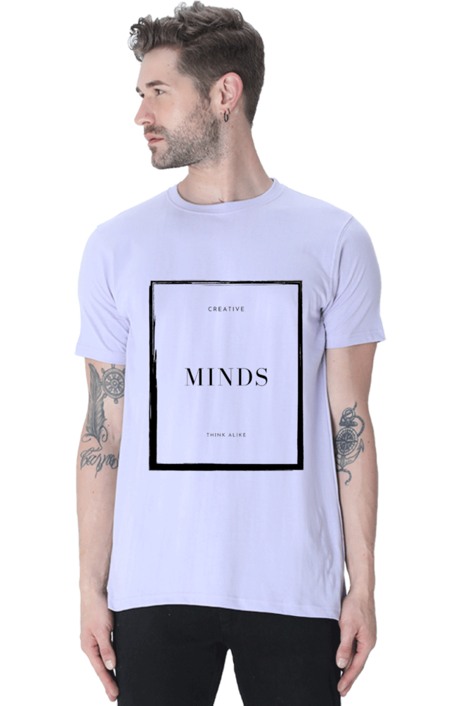 Creative Minds Think Alike Men's Lighter Shade Round Neck T-shirt