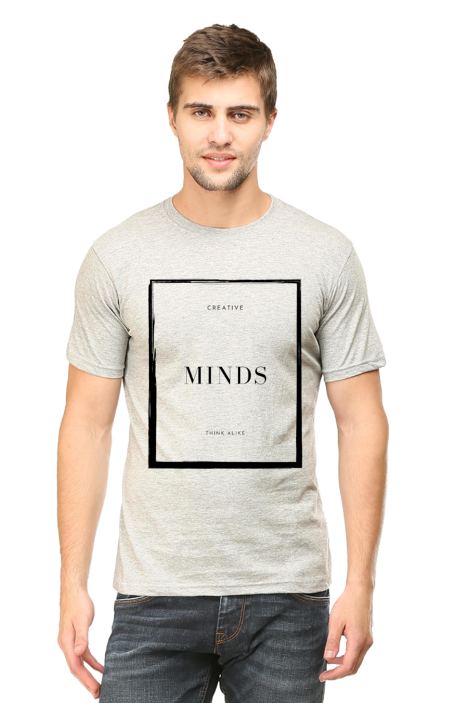 Creative Minds Think Alike Men's Lighter Shade Round Neck T-shirt