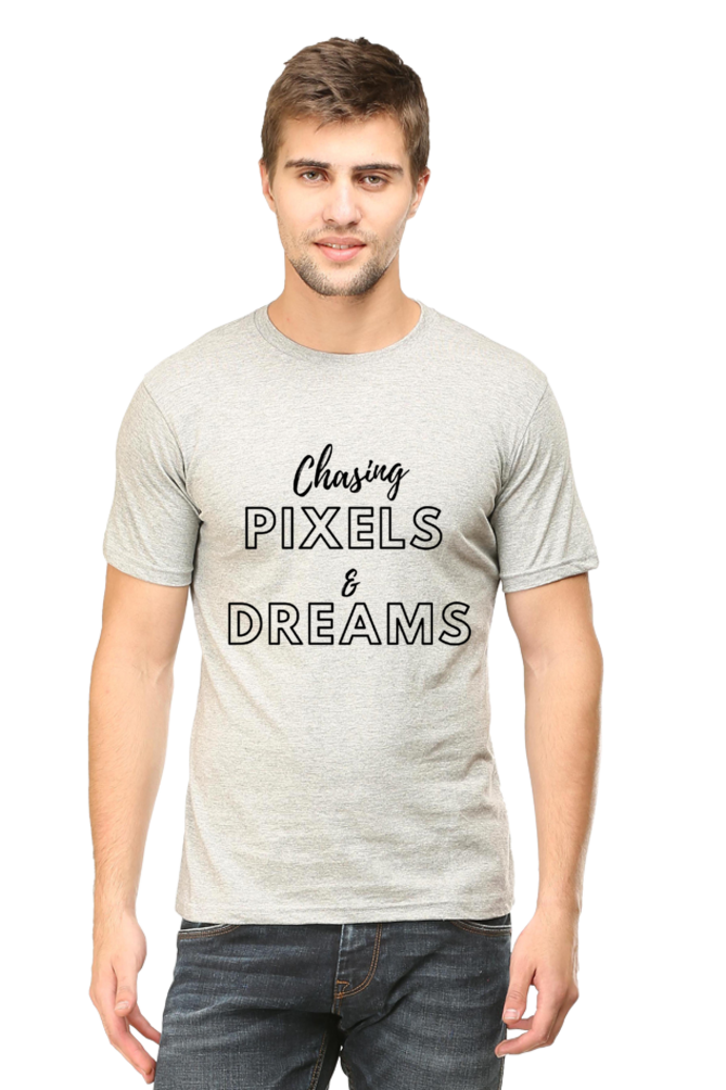 Chasing Pexels and Dream Mens Round Neck Darker Shade T-shirt