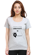 Content is King Creativity is Queen Women's Round Neck Lighter Shade T-shirt