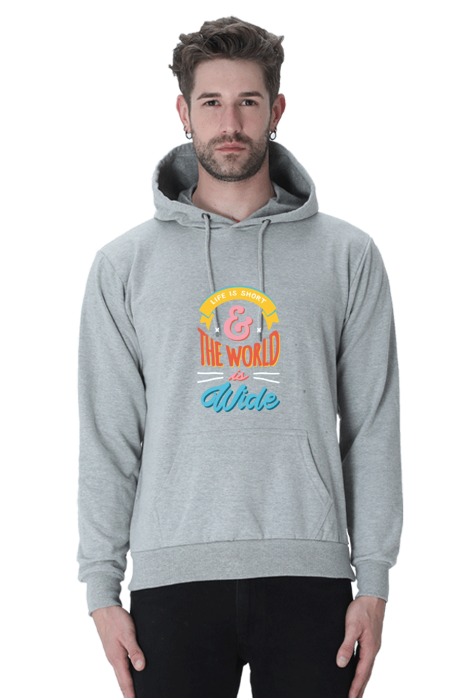 Life is Short but the World is Wide Men Hoodie Sweatshirt
