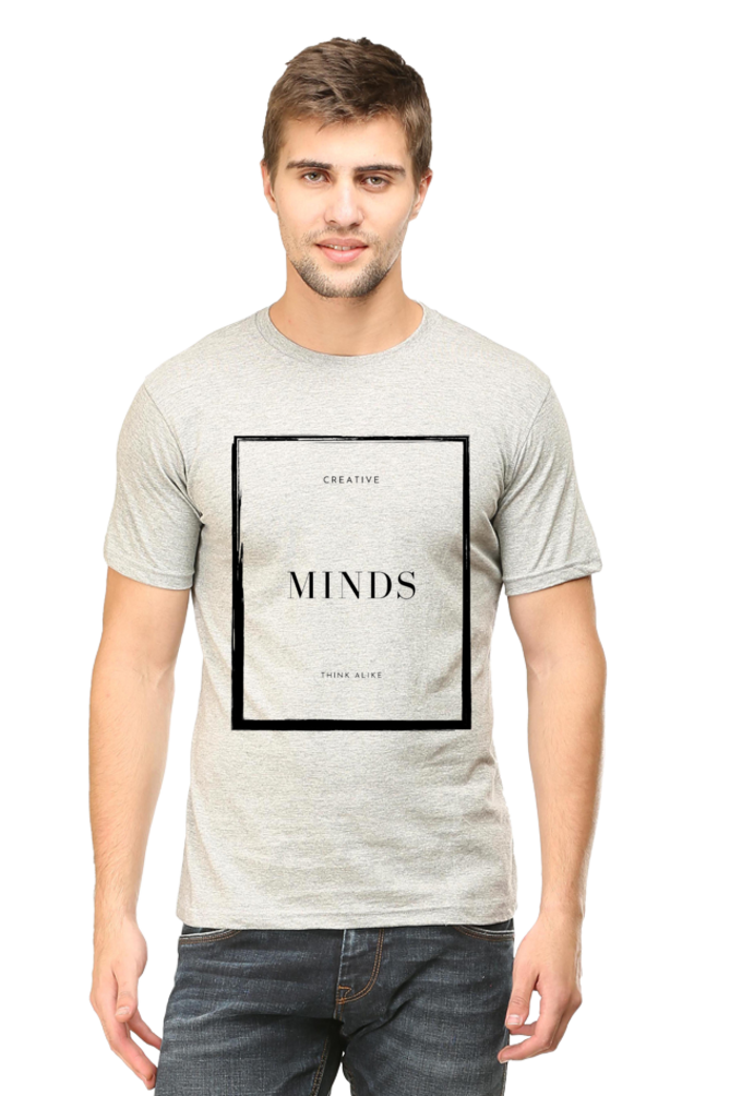 Creative Minds Think Alike Men's Lighter Shade Round Neck T-shirt