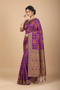 Snuggle Spot Women's Banarasi Silk Saree (Purple, 5-6mtrs)