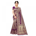 Snuggle Spot Women's Jacquard Silk Kanjivaram Jacquard Silk Saree With Blouse (Jamli, 5-6 Mtrs)