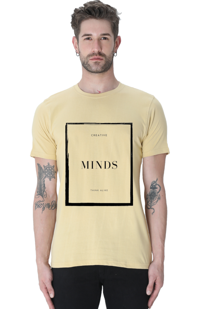 Creative Minds Think Alike Men's Lighter Shade Round Neck T-shirt