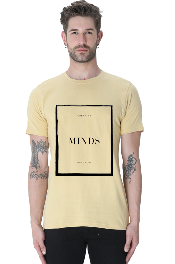 Creative Minds Think Alike Men's Lighter Shade Round Neck T-shirt