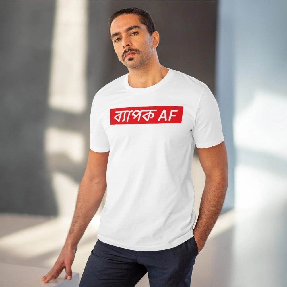 Snuggle Spot Men's PC Cotton Bengali Designs Printed T Shirt (Color: White, Thread Count: 180GSM)