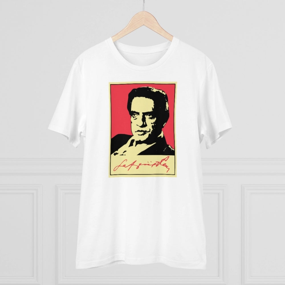 Snuggle Spot Men's PC Cotton Bengali Designs Printed T Shirt (Color: White, Thread Count: 180GSM)