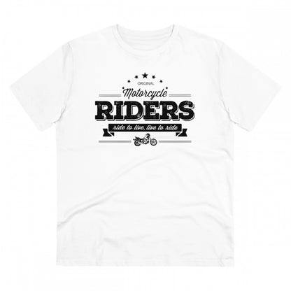 Snuggle Spot Men's PC Cotton Bike Ride Design Printed T Shirt (Color: White, Thread Count: 180GSM)