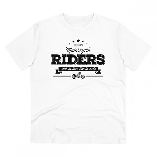 Snuggle Spot Men's PC Cotton Bike Ride Design Printed T Shirt (Color: White, Thread Count: 180GSM)