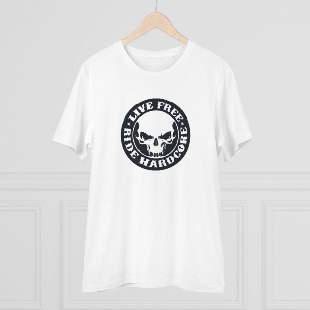 Snuggle Spot Men's PC Cotton Bike Ride Design Printed T Shirt (Color: White, Thread Count: 180GSM)