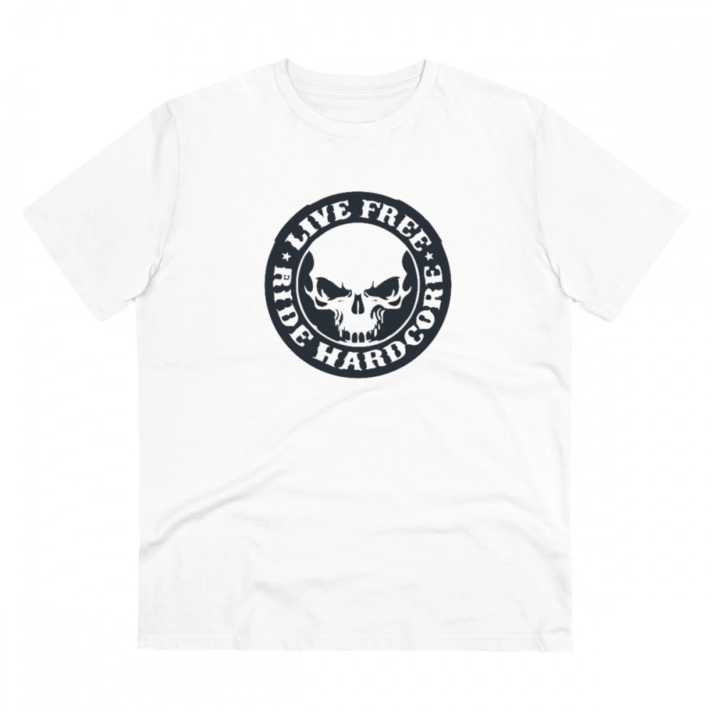 Snuggle Spot Men's PC Cotton Bike Ride Design Printed T Shirt (Color: White, Thread Count: 180GSM)