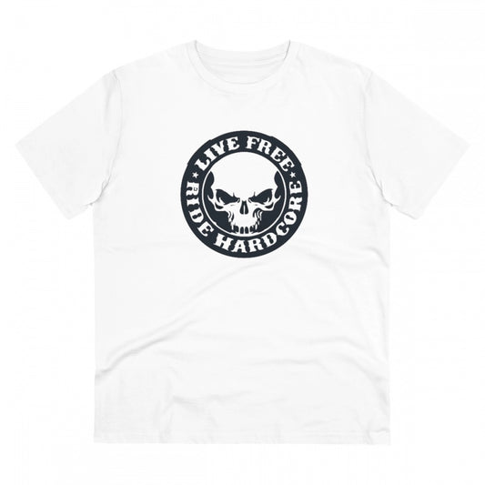 Snuggle Spot Men's PC Cotton Bike Ride Design Printed T Shirt (Color: White, Thread Count: 180GSM)