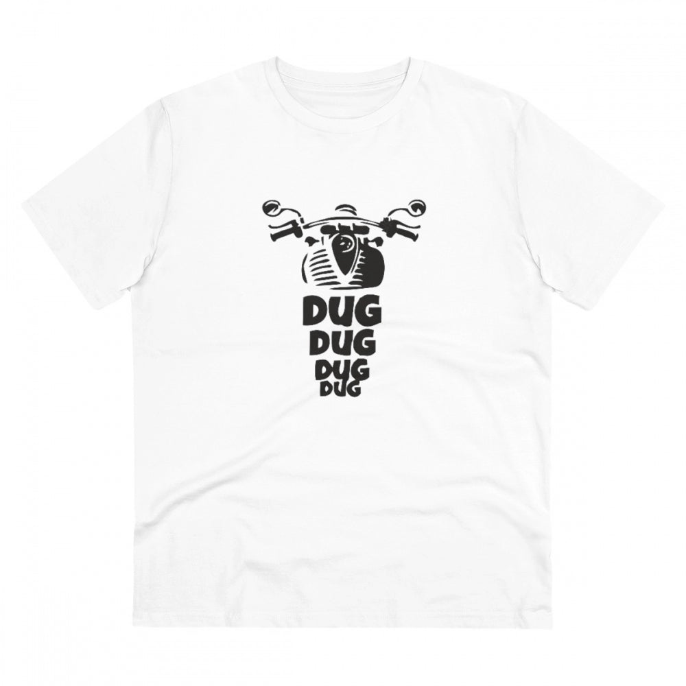 Snuggle Spot Men's PC Cotton Bike Ride Design Printed T Shirt (Color: White, Thread Count: 180GSM)