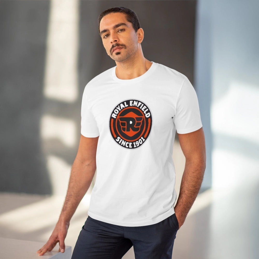 Snuggle Spot Men's PC Cotton Bike Ride Design Printed T Shirt (Color: White, Thread Count: 180GSM)