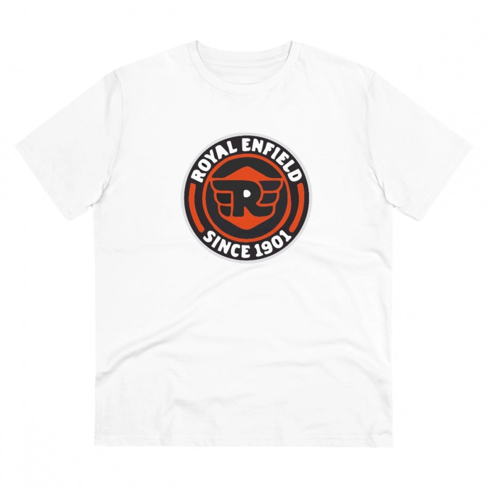 Snuggle Spot Men's PC Cotton Bike Ride Design Printed T Shirt (Color: White, Thread Count: 180GSM)