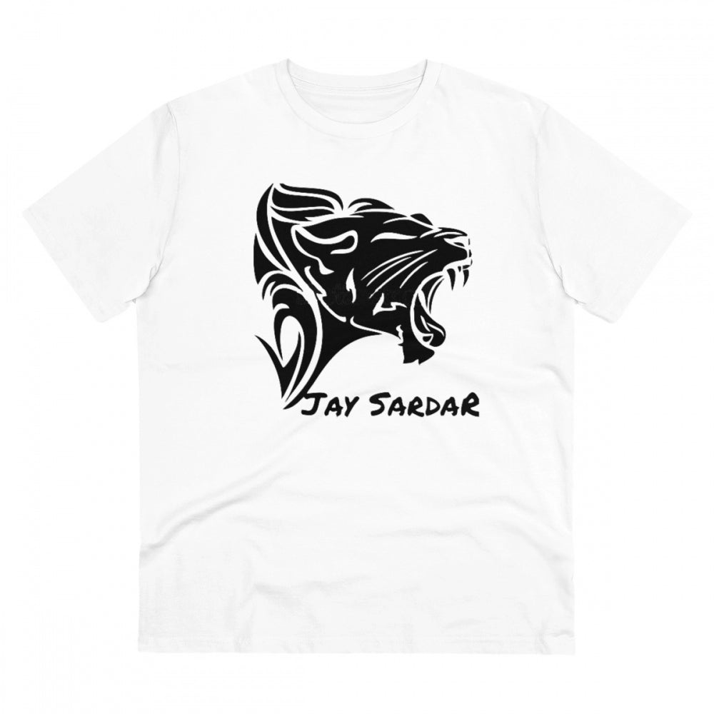 Snuggle Spot Men's PC Cotton Jay Sardar Printed T Shirt (Color: White, Thread Count: 180GSM)