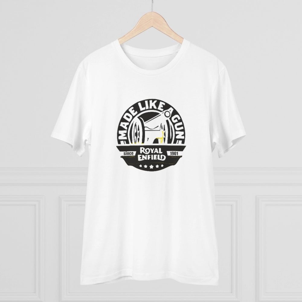 Snuggle Spot Men's PC Cotton Bike Ride Design Printed T Shirt (Color: White, Thread Count: 180GSM)