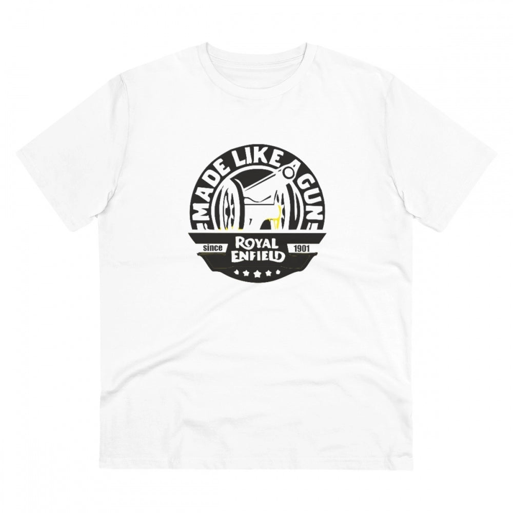 Snuggle Spot Men's PC Cotton Bike Ride Design Printed T Shirt (Color: White, Thread Count: 180GSM)