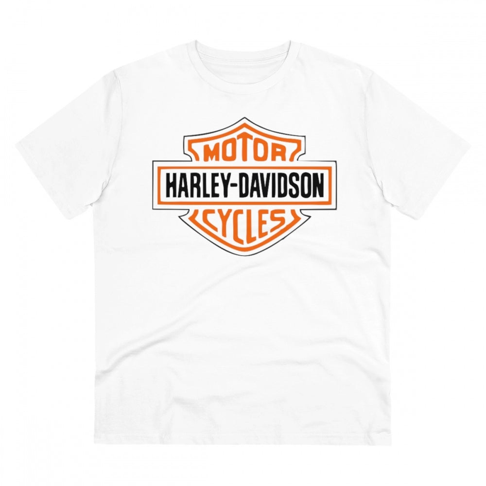 Snuggle Spot Men's PC Cotton Bike Ride Design Printed T Shirt (Color: White, Thread Count: 180GSM)