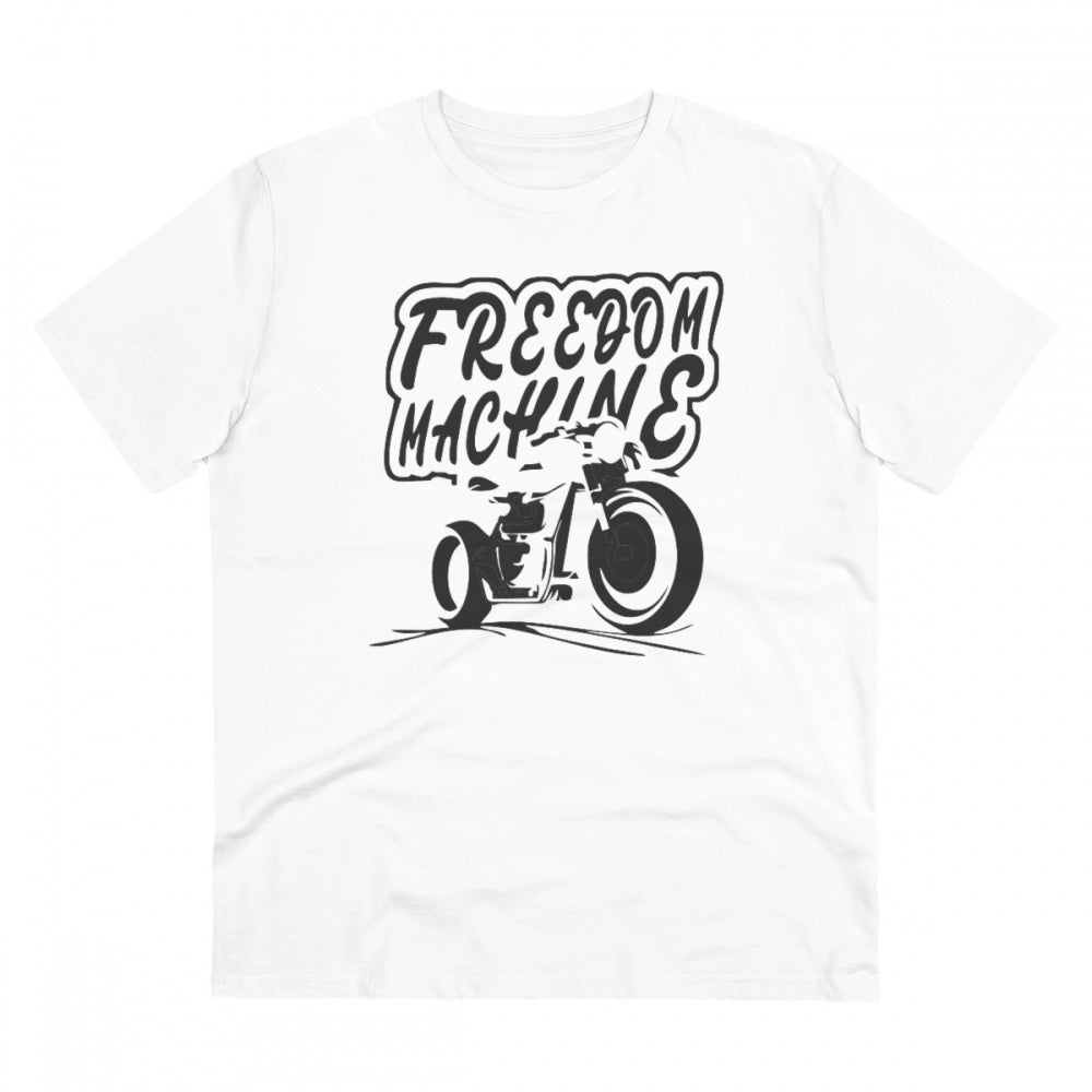 Snuggle Spot Men's PC Cotton Bike Ride Design Printed T Shirt (Color: White, Thread Count: 180GSM)