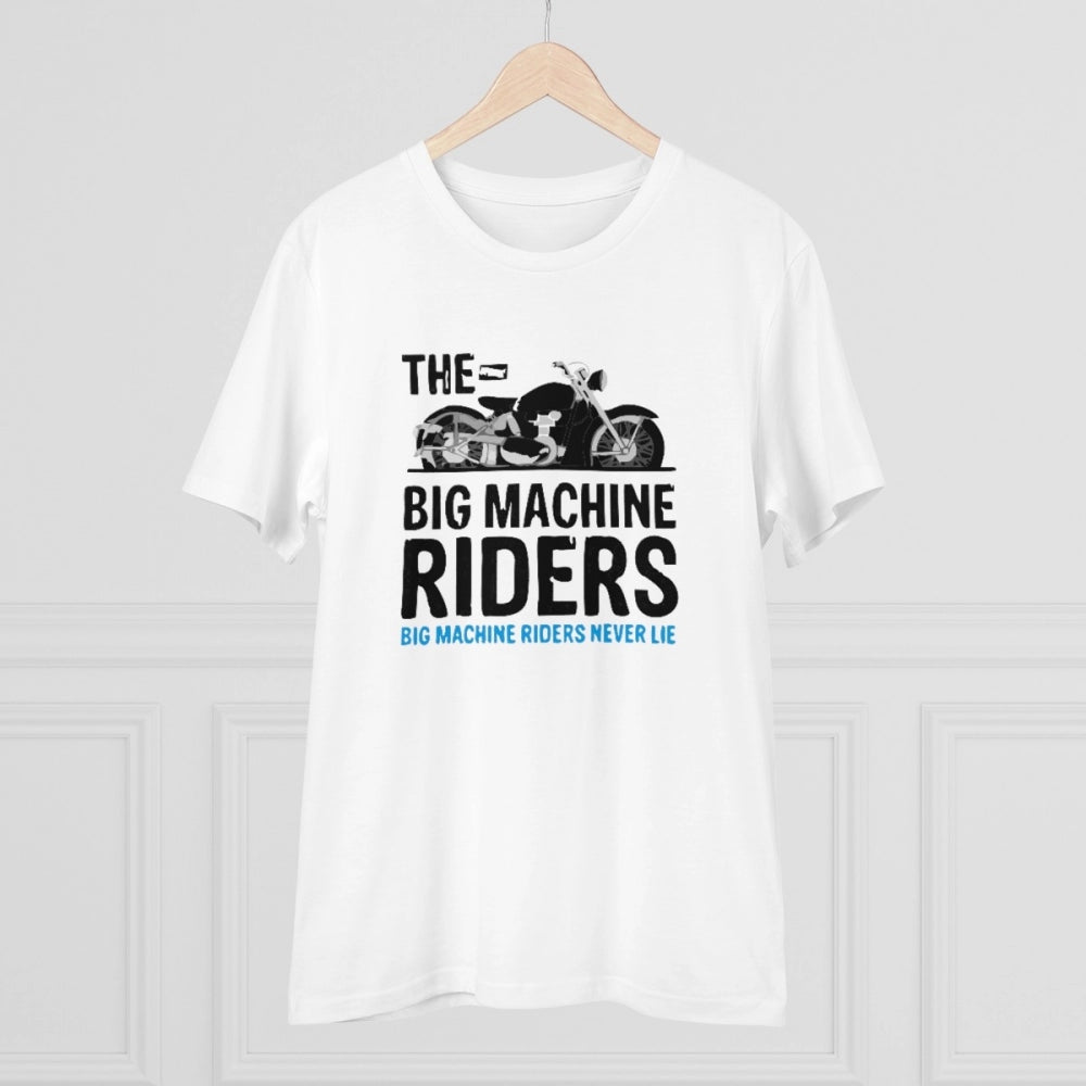 Snuggle Spot Men's PC Cotton Bike Ride Design Printed T Shirt (Color: White, Thread Count: 180GSM)