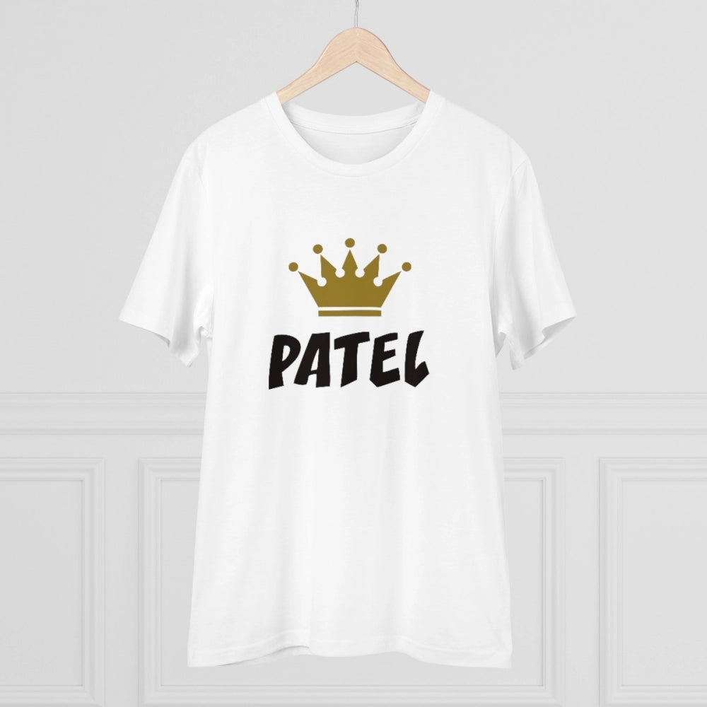 Snuggle Spot Men's PC Cotton Patel Printed T Shirt (Color: White, Thread Count: 180GSM)
