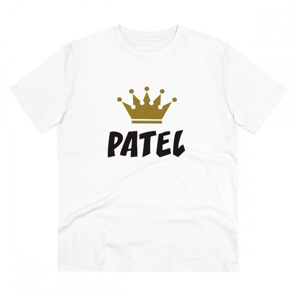 Snuggle Spot Men's PC Cotton Patel Printed T Shirt (Color: White, Thread Count: 180GSM)