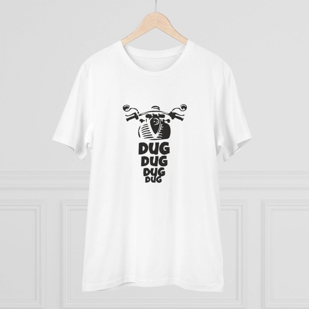 Snuggle Spot Men's PC Cotton Bike Ride Design Printed T Shirt (Color: White, Thread Count: 180GSM)