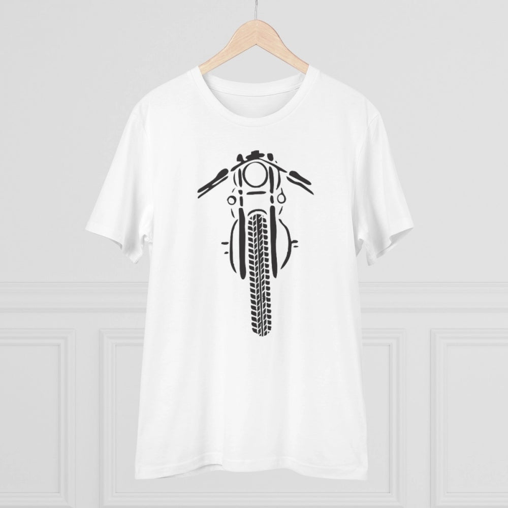 Snuggle Spot Men's PC Cotton Bike Ride Design Printed T Shirt (Color: White, Thread Count: 180GSM)