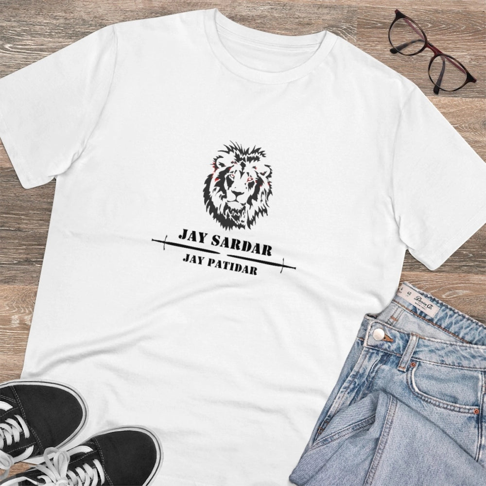 Snuggle Spot Men's PC Cotton Jay Sardar Printed T Shirt (Color: White, Thread Count: 180GSM)