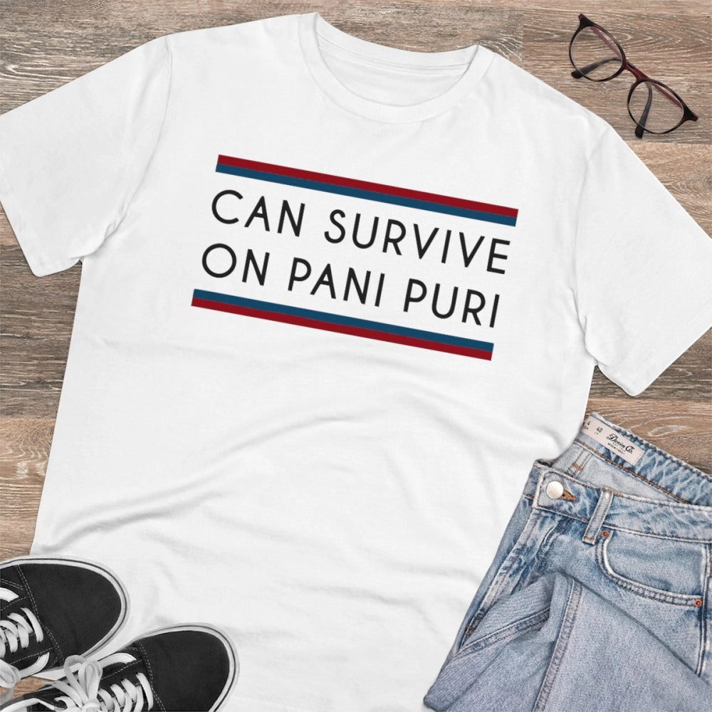 Snuggle Spot Men's PC Cotton Quotes Printed T Shirt (Color: White, Thread Count: 180GSM)