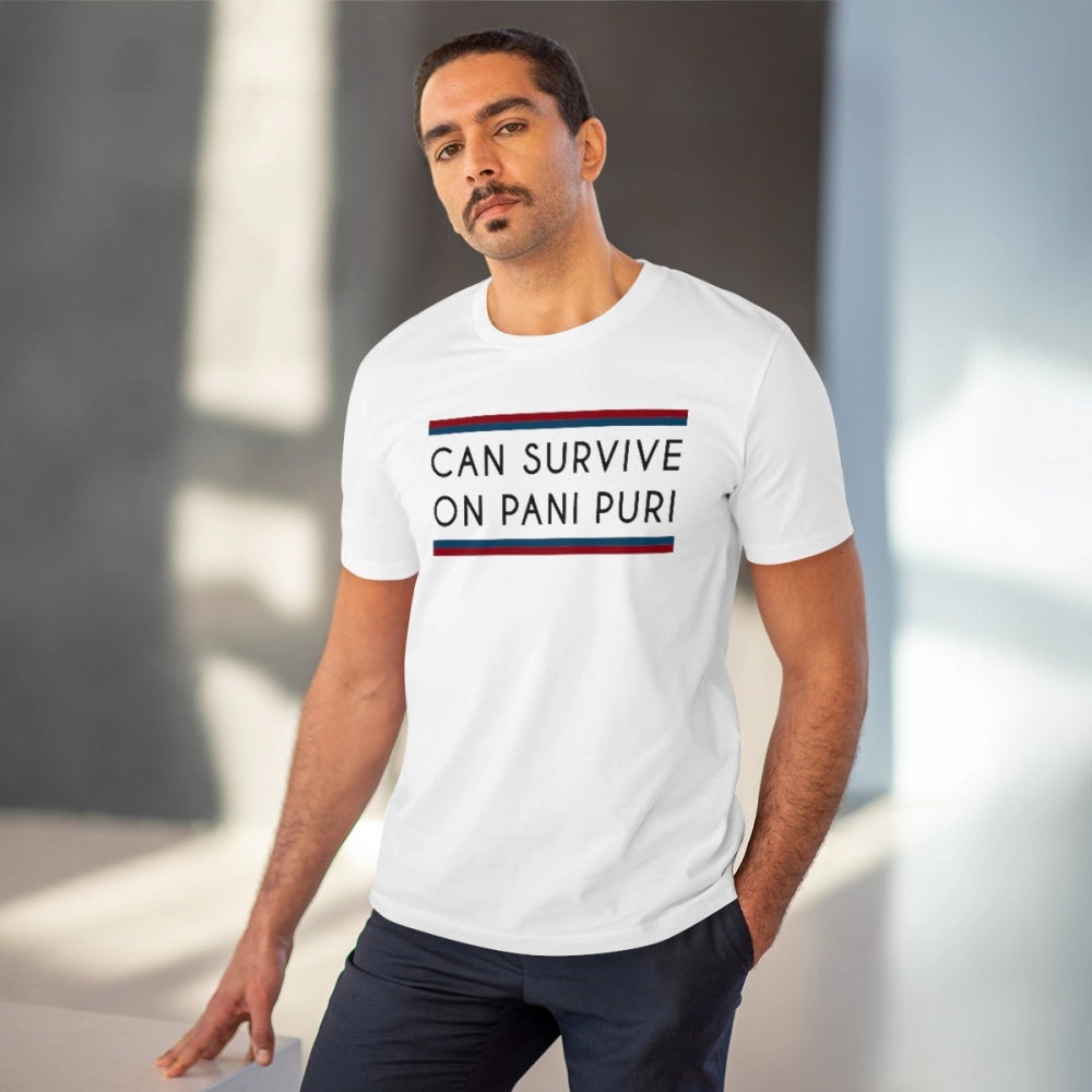 Snuggle Spot Men's PC Cotton Quotes Printed T Shirt (Color: White, Thread Count: 180GSM)