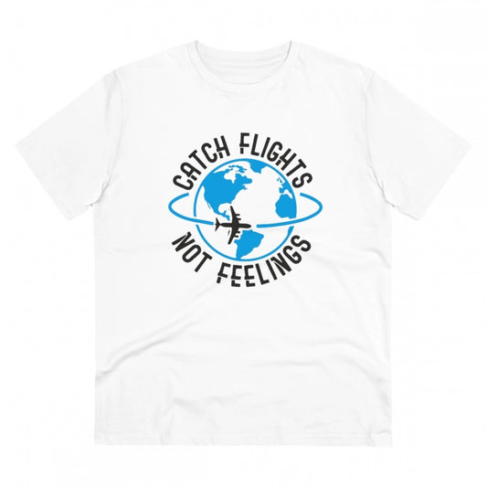 Snuggle Spot Men's PC Cotton Explore The Unseen Printed T Shirt (Color: White, Thread Count: 180GSM)