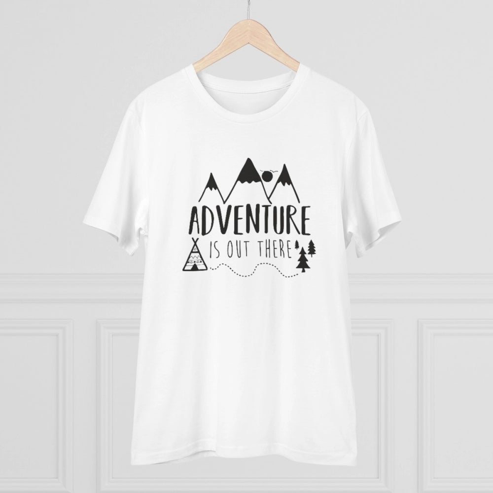 Snuggle Spot Men's PC Cotton Explore The Unseen Printed T Shirt (Color: White, Thread Count: 180GSM)