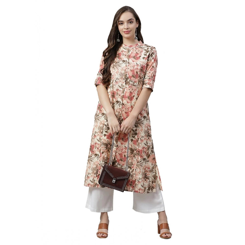 Snuggle Spot Women's Cotton Printed Floral Print Kurti (Multicolor, Cotton)