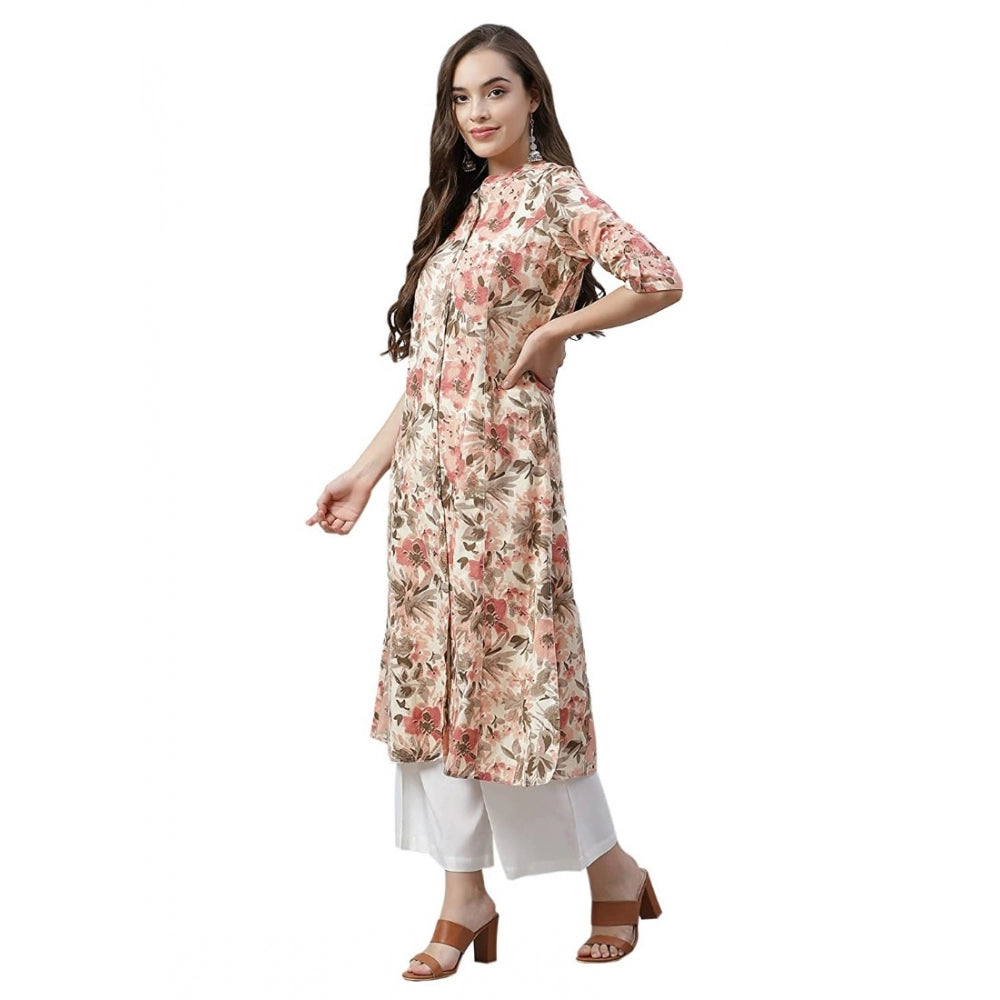 Snuggle Spot Women's Cotton Printed Floral Print Kurti (Multicolor, Cotton)