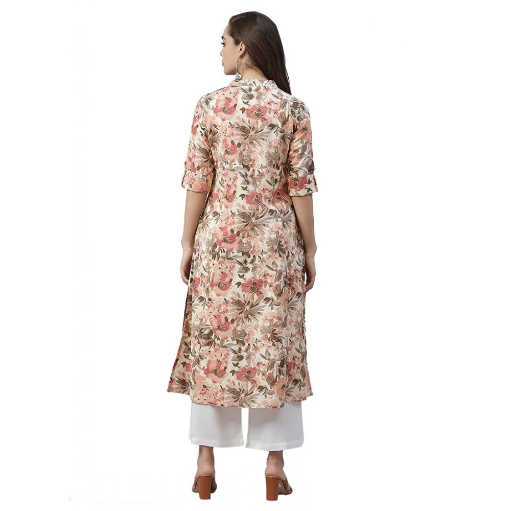 Snuggle Spot Women's Cotton Printed Floral Print Kurti (Multicolor, Cotton)