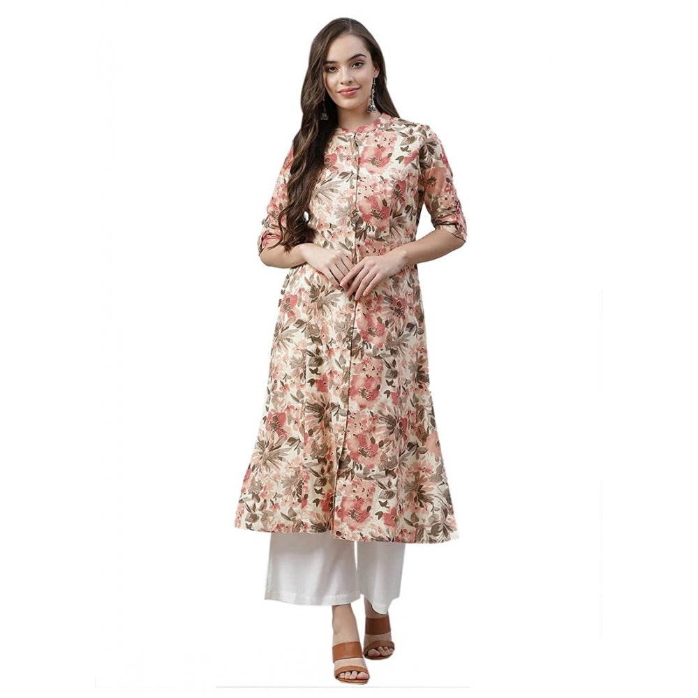 Snuggle Spot Women's Cotton Printed Floral Print Kurti (Multicolor, Cotton)
