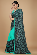 Snuggle Spot Women's Lycra Blend Saree with Blouse (Rama, 5-6 Mtrs)