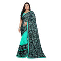 Snuggle Spot Women's Lycra Blend Saree with Blouse (Rama, 5-6 Mtrs)
