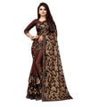 Snuggle Spot Women's Lycra Blend Saree with Blouse (Coffee, 5-6 Mtrs)