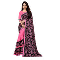 Snuggle Spot Women's Lycra Blend Saree with Blouse (Pink, 5-6 Mtrs)