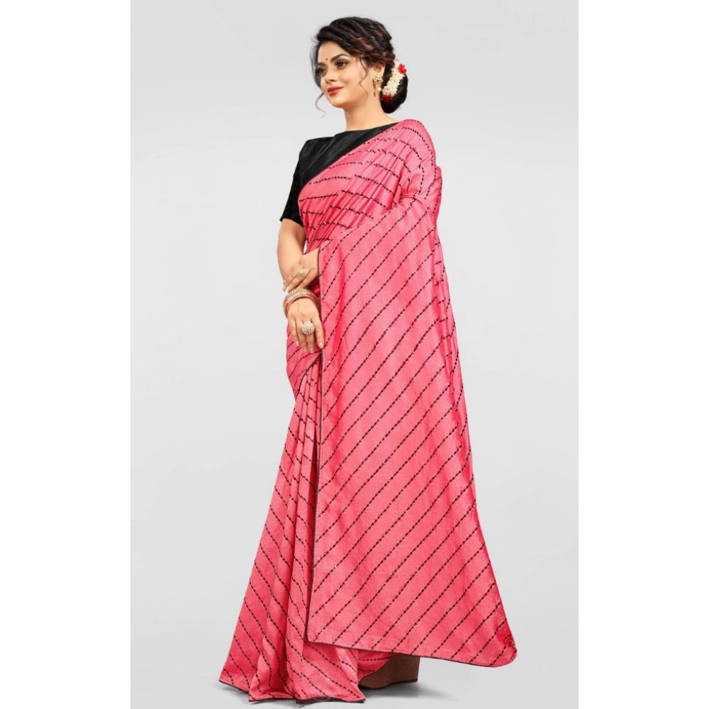 Snuggle Spot Women's Vichitra Saree with Blouse (Gajari, 5-6 Mtrs)