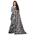 Snuggle Spot Women's Lycra Blend Saree with Blouse (Grey, 5-6 Mtrs)