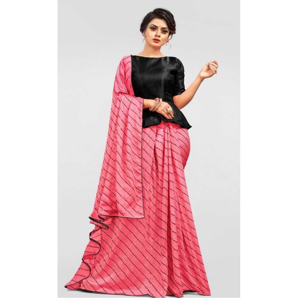 Snuggle Spot Women's Vichitra Saree with Blouse (Gajari, 5-6 Mtrs)